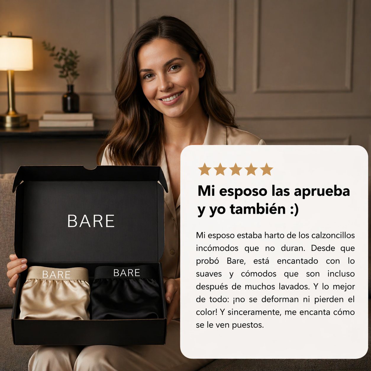 BARE Boxer Premium De SATEN Silk Comfort todos los días